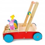 Premergator / Antemergator Animal Car din lemn cu animale saltarete si roti silentioase 